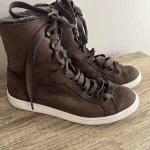 UGG Chocolate Lace-Up High-Tops